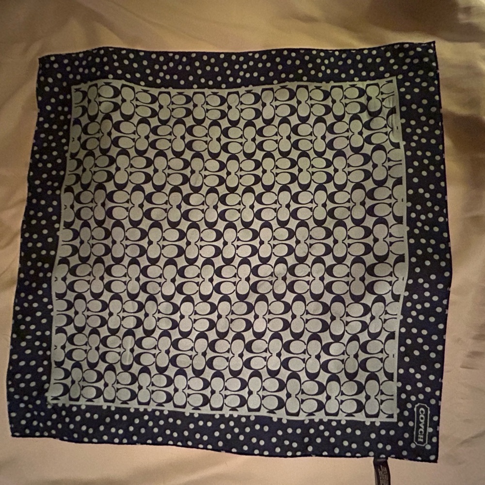 NWOT Navy Coach Silky Scarf 21” Diagonal